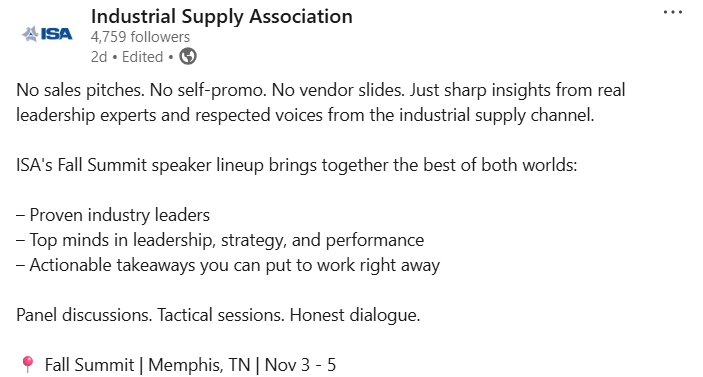 ISA Fall Summit the best place to get ready for 2026 planning